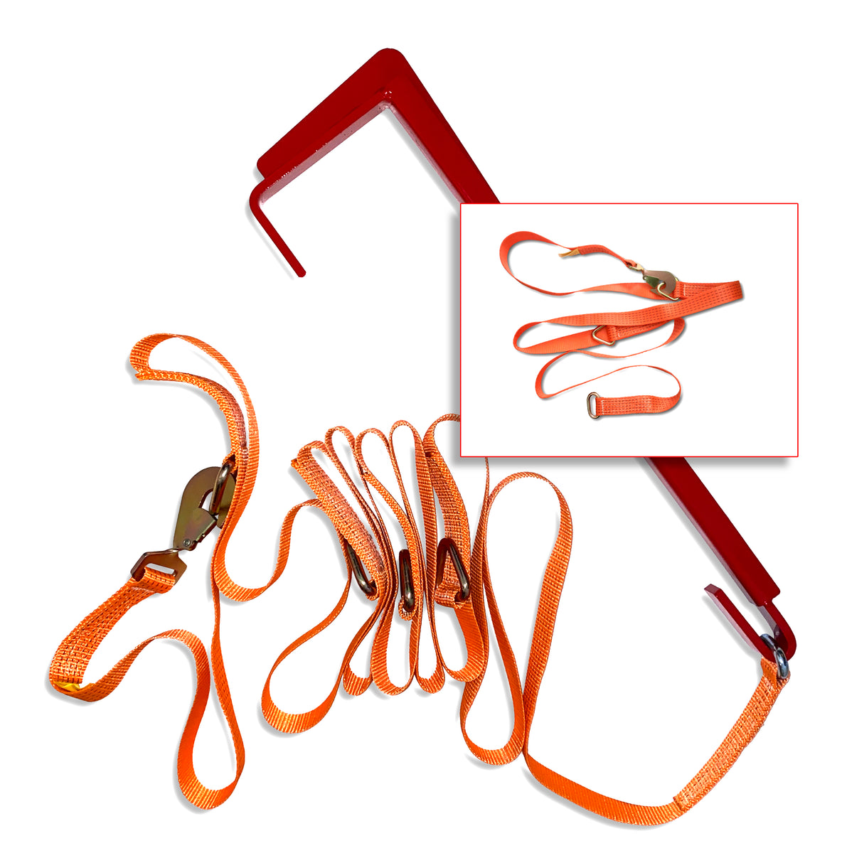 Safepul 20ft Container Pallet Puller Pack with 6.7m Plus 3.7m Straps