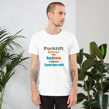 Load image into Gallery viewer, Forklift driver Unisex white t-shirt