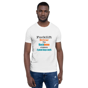 Forklift driver Unisex white t-shirt