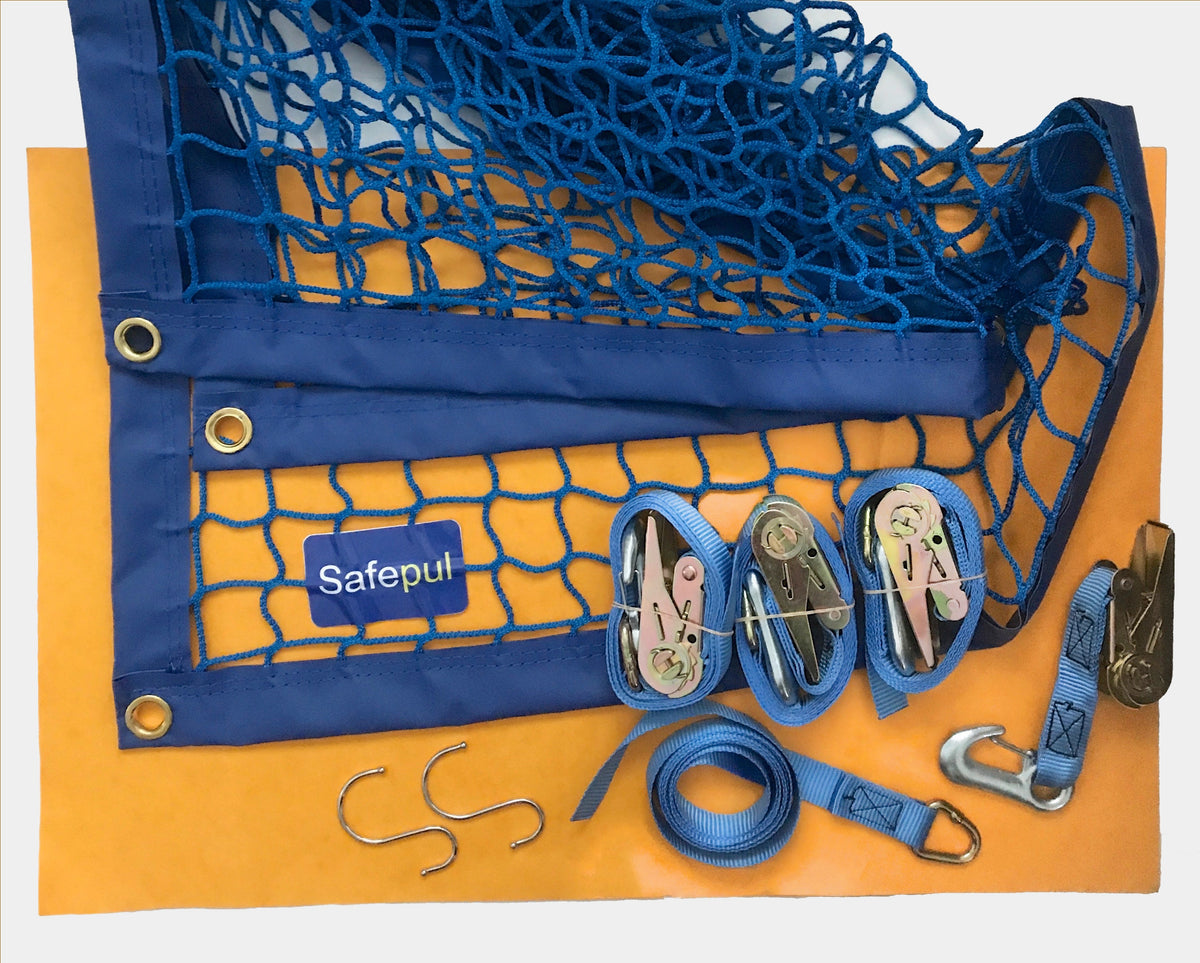 Safepul Van Load Restraint Net with 4 x 2m ratchet straps