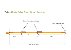 Safepul Curtainsider Pallet Puller Mark II with 1.9m strap